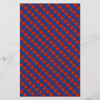 Duck on blue with red kaleidoscope stationery