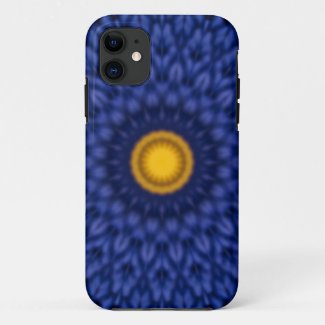 Duck on blue with yellow kaleidoscope iPhone 11 case