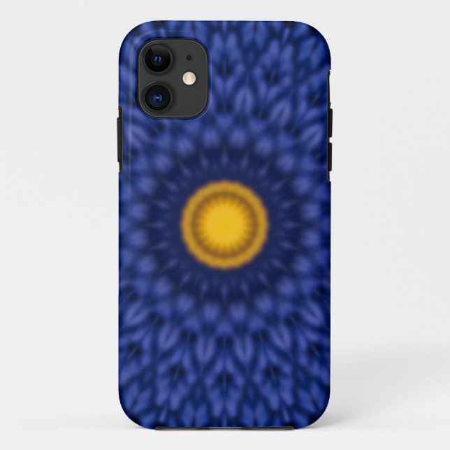 Duck on blue with yellow kaleidoscope Case-Mate iPhone case (Back)