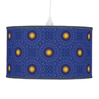 Duck on blue with yellow kaleidoscope ceiling lamp