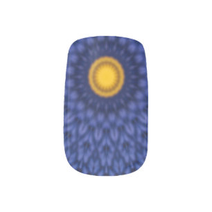 Duck on blue with yellow kaleidoscope minx nail wraps