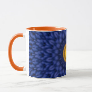 Duck on blue with yellow kaleidoscope mug