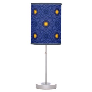 Duck on blue with yellow kaleidoscope table lamp