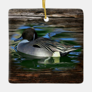 Duck On The Lake Ceramic Ornament