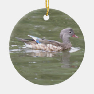 Duck on the Lake Custom Birthday Ceramic Ornament