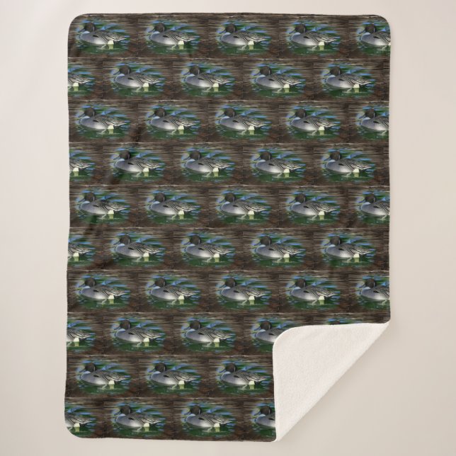 Duck On The Lake Sherpa Blanket (Front)