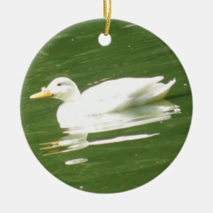 Duck on the Water Custom Birthday Ceramic Ornament