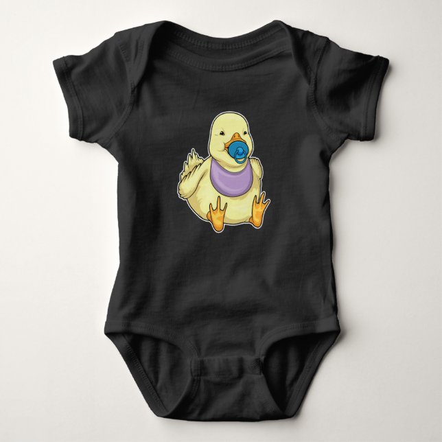 Duck Pacifier Bib Baby Bodysuit (Front)