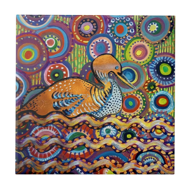 duck painting ceramic tile (Front)