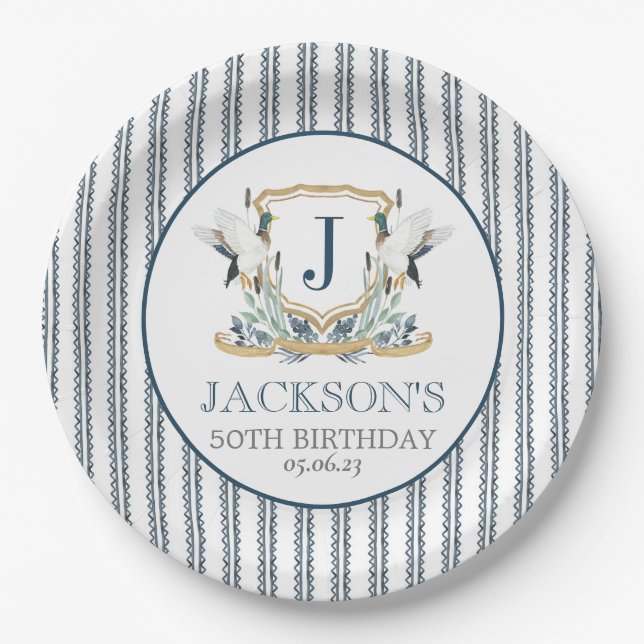 duck paper plate, mallard party plates (Front)