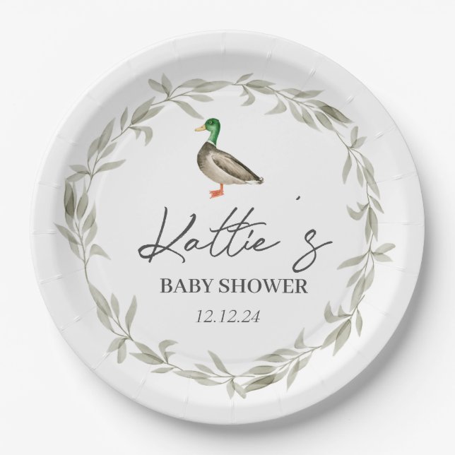 Duck paper plate, mallard plates. paper plates (Front)