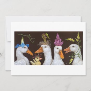 Duck Party Flat Card by vickisawyer at Zazzle