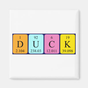 Duck periodic table name magnet