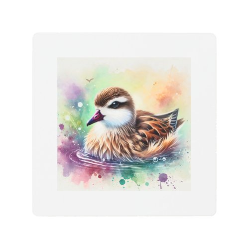 Duck Petrel 140624AREF114 _ Watercolor Metal Print