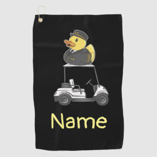 Duck Pilot Aviation Industry with golf cart Golf Towel