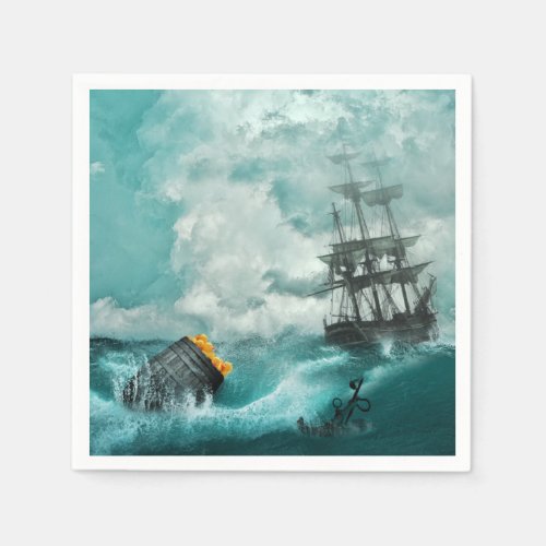 duck pirate ship funny silly ocean napkins