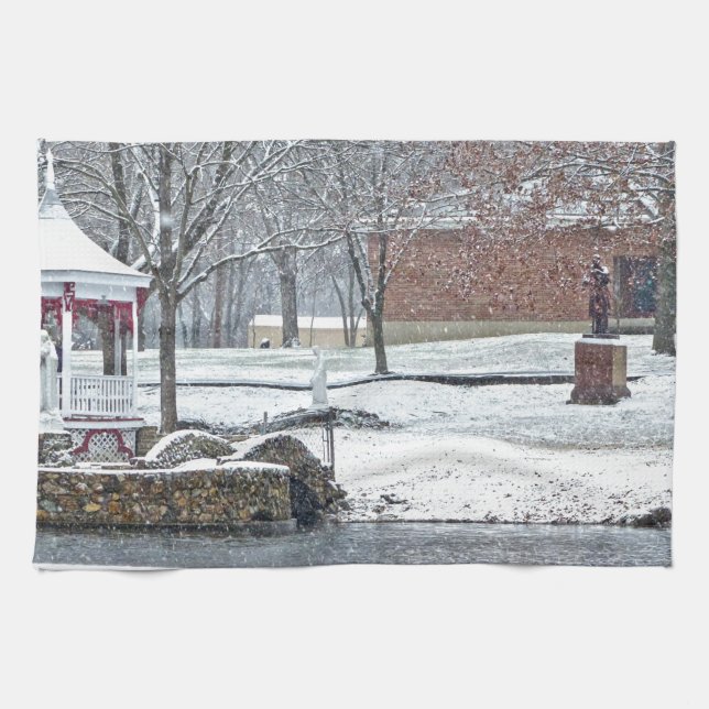 Duck Pond at Ste. Marie Du Lac Kitchen Towel (Horizontal)