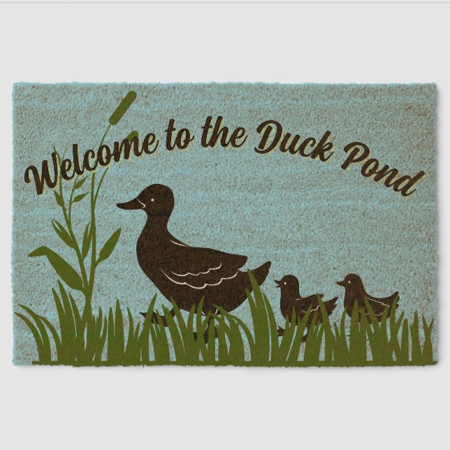 Duck Pond Design Coir Door Mat (Front)