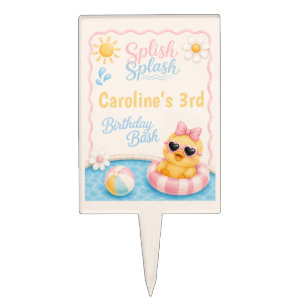 Duck Pool Party Cake Topper Birthday