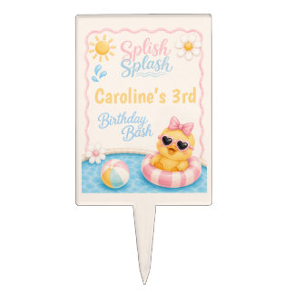 Duck Pool Party Cake Topper Birthday