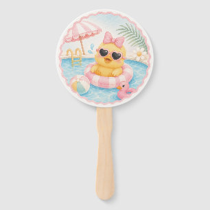 Duck Pool Party Hand Fan Birthday Favor