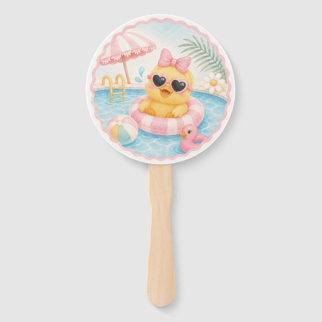 Duck Pool Party Hand Fan Birthday Favor (Front)