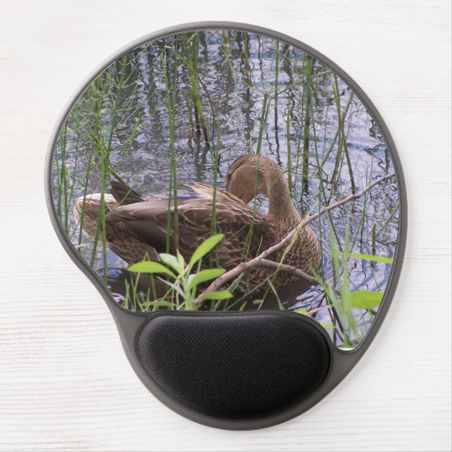 Duck Preening in the Reeds Gel Mouse Pad (Front)