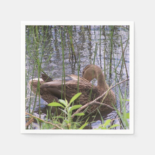 Duck Preening in the Reeds Napkins (Front)