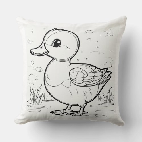 Duck printed cute Throw Pillow