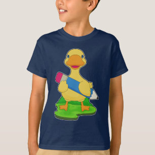 Duck Pupil Pencil School T-Shirt