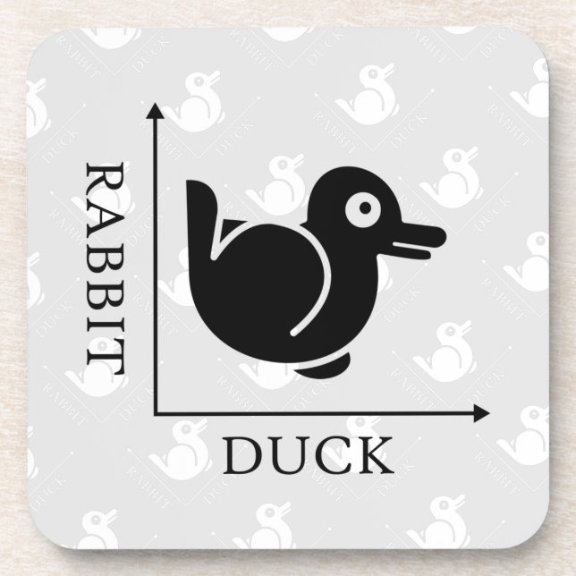 Duck Rabbit Illusion Beverage Coaster (Front)