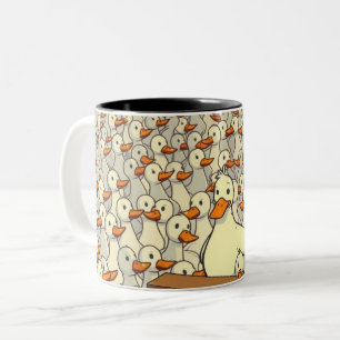 Duck Rally – Funny Cartoon Duck Speech Crowd Mug