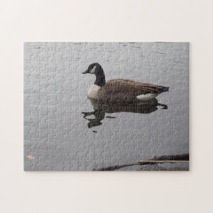 Duck Reflection Central Park Lake New York City Jigsaw Puzzle