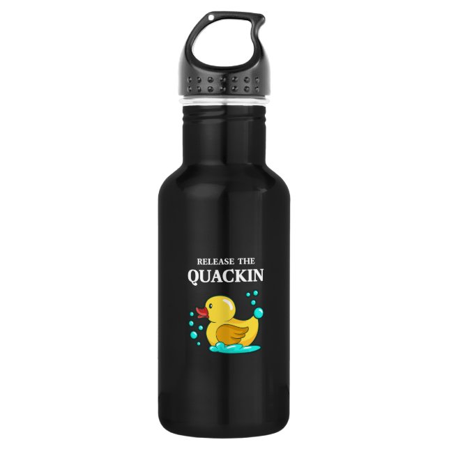 Duck - Release The Quackin Stainless Steel Water Bottle (Front)