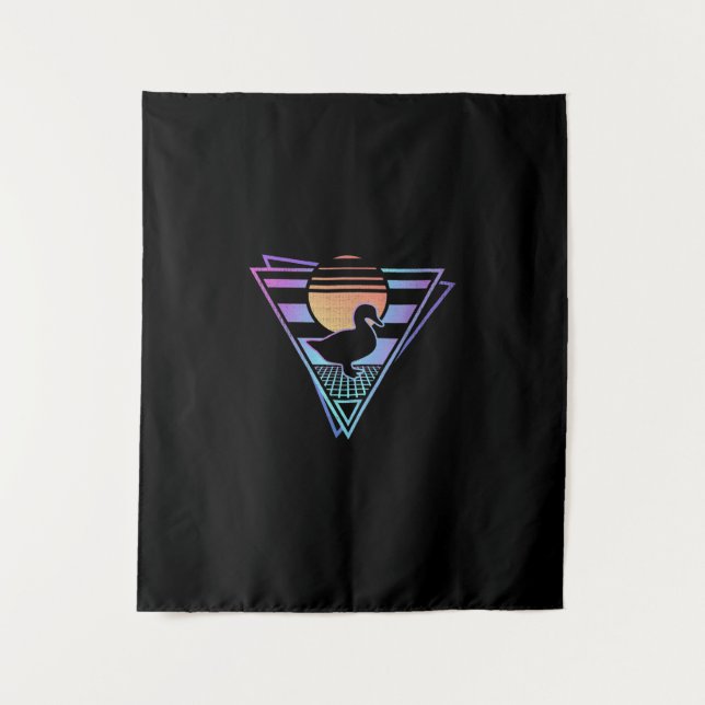 Duck Retro 80s EDM Synthwave Gift T-Shirt Tapestry (Front)