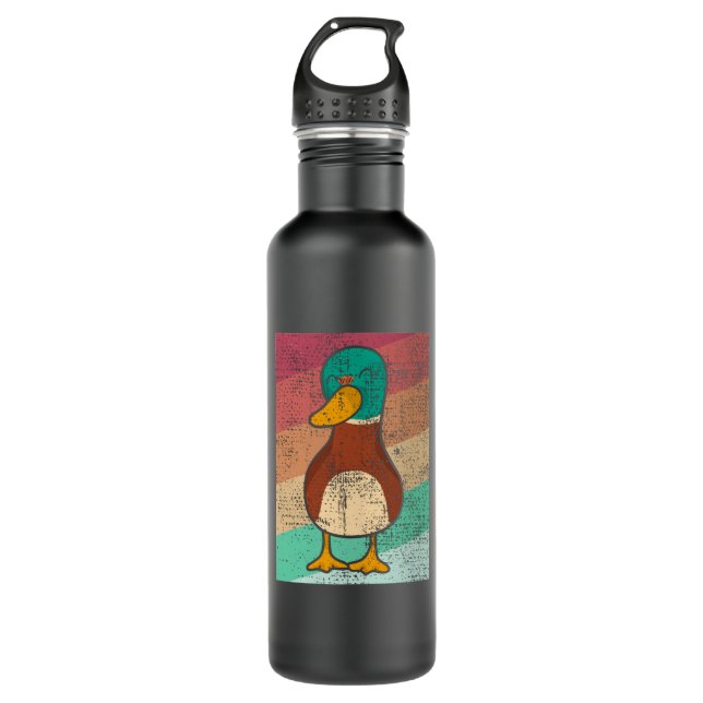 Duck Retro Stainless Steel Water Bottle (Front)