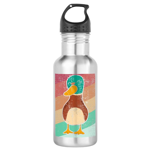 Duck Retro Stainless Steel Water Bottle (Front)