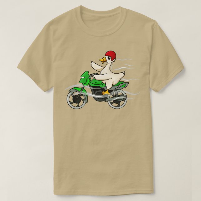 Duck Riding Motorbike T-Shirt (Design Front)