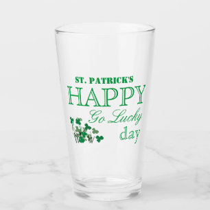 Duck Shamrock Happy Go Lucky St Patrick's Day Glass