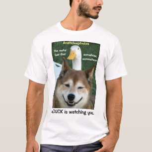 Duck Shiba Inu Dog Anatidaephobia Photo Funny Doge T-Shirt
