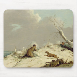 Duck Shooting in Winter (oil on canvas) Mouse Pad