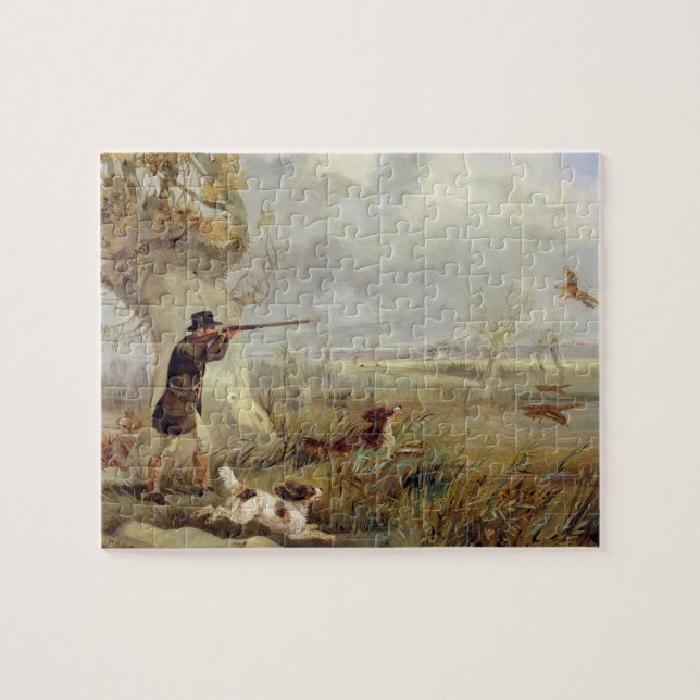 Duck Shooting (oil on canvas) Jigsaw Puzzle (Horizontal)