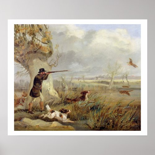 Duck Shooting oil on canvas Poster