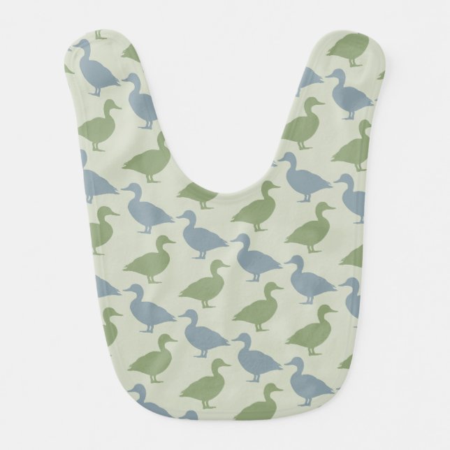 Duck Silhouette: Diagonal Pattern Baby Bib (Front)