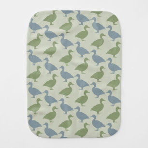 Duck Silhouette: Diagonal Pattern Baby Burp Cloth