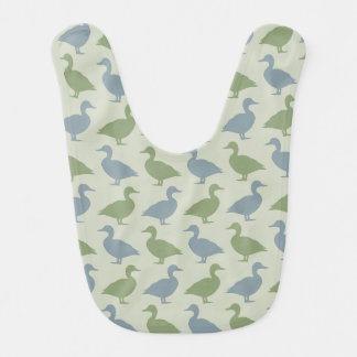 Duck Silhouette: Line Pattern Baby Bib