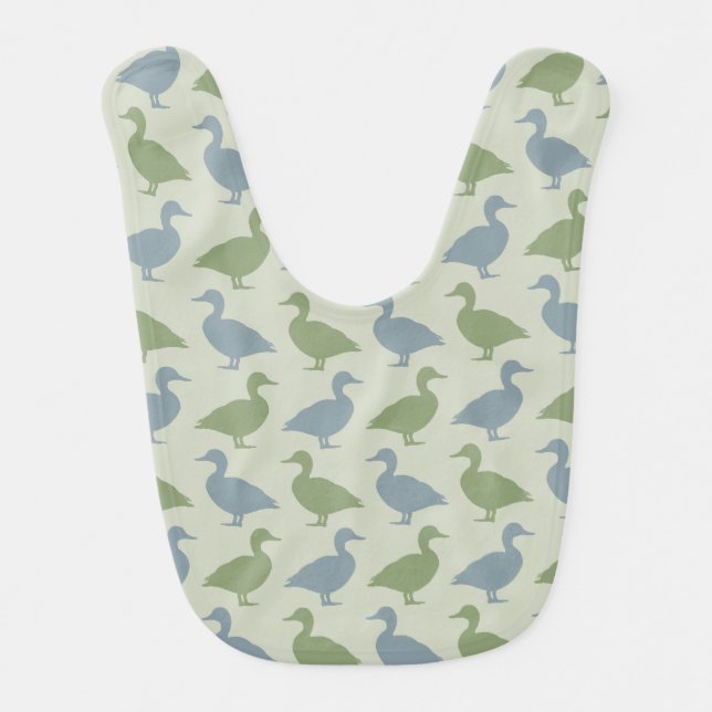 Duck Silhouette: Line Pattern Baby Bib (Front)
