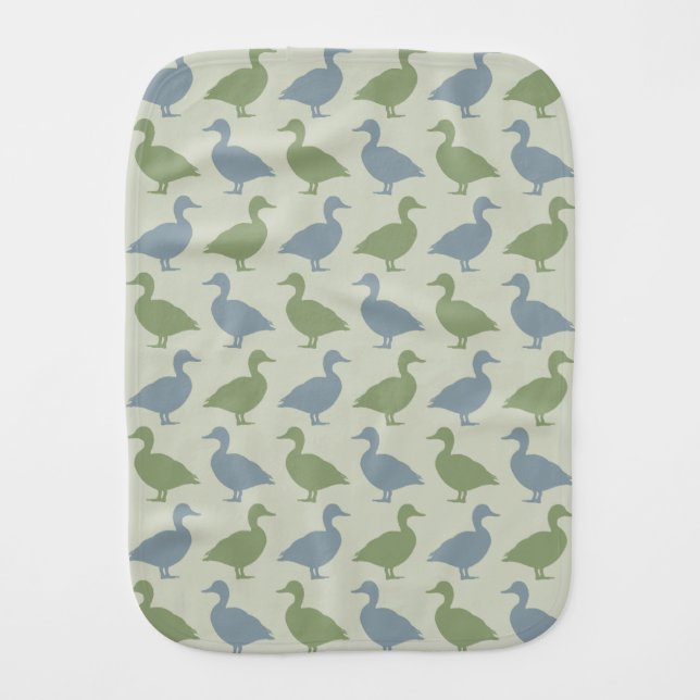 Duck Silhouette: Line Pattern Baby Burp Cloth (Front)