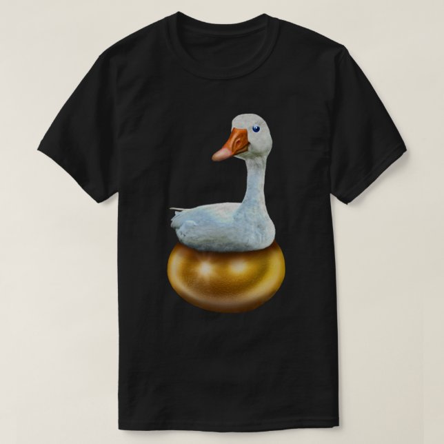 Duck Sitting on a Golden Egg T-Shirt (Design Front)