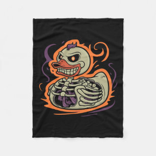 Duck Skeleton Rubber Duckie Costume Party Fleece Blanket